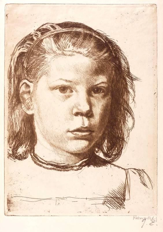 Leopold von Kalckreuth-86-Ritratto di Christine von Kalckreuth